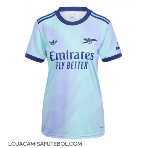 Camisa de Futebol Arsenal Equipamento Alternativo Mulheres 2024-25 Manga Curta